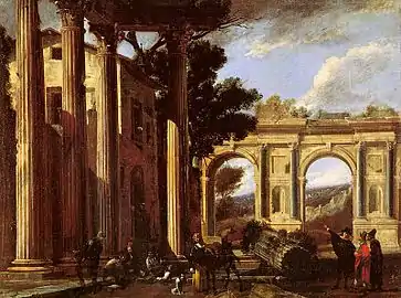 Fantaisie architecturale avec deux arches, 1647Palais Pitti, Florence