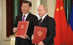 Xi Jinping et Vladimir Poutine, le 5 juin 2019