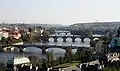 Les ponts sur la Vltava à Prague.
