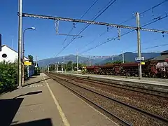 Vue de la gare en direction de Modane.