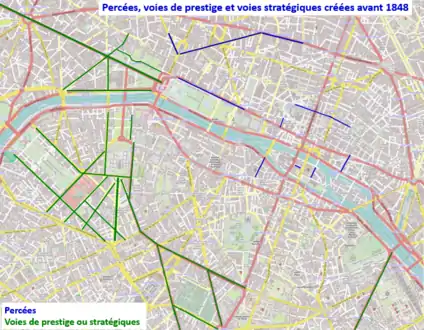 Voies percées à Paris avant 1848.