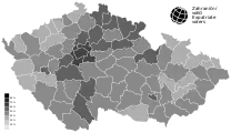 Résultats de Jiří Drahoš par district au second tour.
