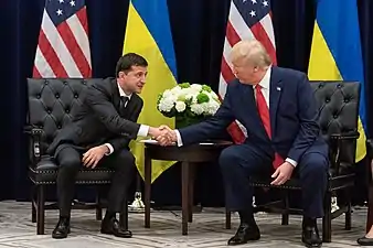 Le président ukrainien Volodymyr Zelensky et le président américain Donald Trump en septembre 2019.