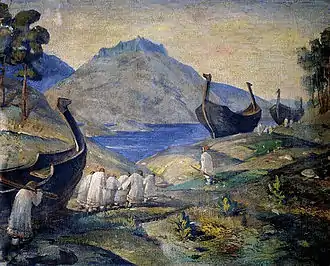 Nicolas Roerich, Volok (1915, portage).