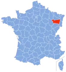 map showing the different departments of France