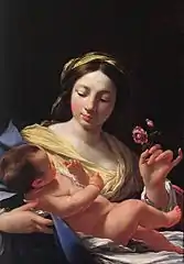 La Vierge à l'Enfant à la rose Simon Vouet