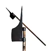 Vouge anglais de la fin du 14e siècle. L'arme mesurait au total près de 2 mètres.