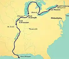 Voyage du Fort Frontenac à l'embouchure du Mississippi