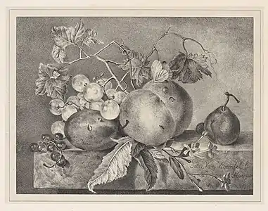 Nature morte aux fruits sur un plateau en marbre, Rijksmuseum Amsterdam