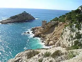 La calanque de l'Érevine et l'Île d'Érevine