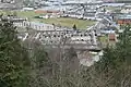 Vue aérienne sur le cimétière communal depuis l'Avison.