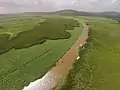 Vue aérienne du Marais de Kaw en saison sèche.