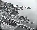 Vue aérienne du chantier Davie, 1943