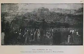 « Vue d'Athènes en 1674 - Tableau peint pour le marquis de Nointel et conservé au Musée de Chartres. »