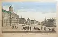 Vue d'optique de l’Hôtel de Ville d’Amsterdam, éditée en Angleterre.