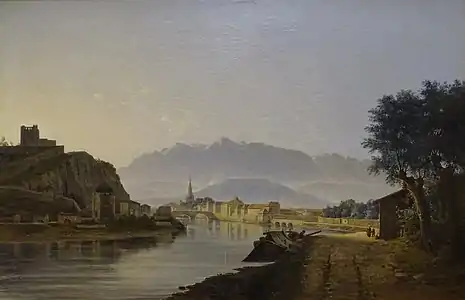 Vue de Grenoble prise du quai de la Graille (1837), musée de Grenoble.