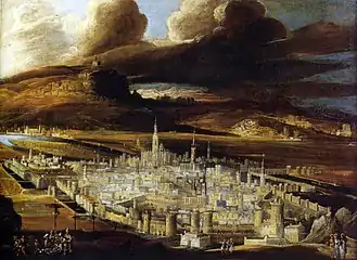 Vue de Metz et descente de croix de Didier Barra, peintre à Naples, né à Metz (vers 1590-1656).
