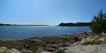 Vue du golfe du Morbihan depuis l'ile de Berder