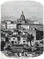 Freeman, Vue de la Vierge colossale et d'une partie de la ville du Puy, 1862.
