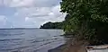 Vue de la pointe Caraïbe à partir de la plage de la Ramée