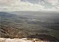 Forêt sud de la Sainte-Baume vue depuis le Saint-Pilon. Vue sur le mont Caume au Sud-Est.