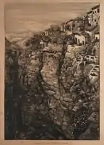 Vue des tanneries par Gabrielle Niel (gravure, 1872)