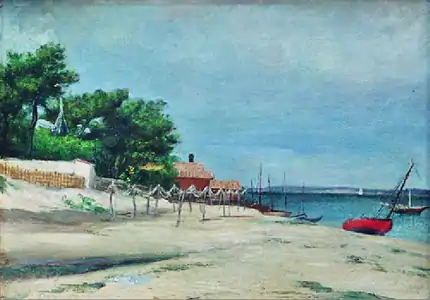 Vue du bassin d'Arcachon, huile sur toile, Arcachon, bibliothèque municipale.