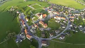 Vue du centre-bourg de Montlebon