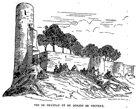 La tour lors de la visite du Congrès archéologique de France en 1864