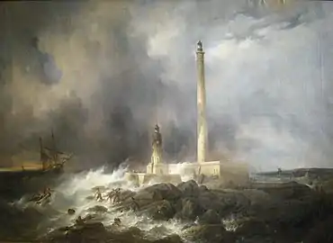 Vue du phare de Gatteville (vers 1836), Cherbourg-en-Cotentin, musée Thomas-Henry.