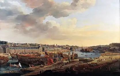 Louis-Nicolas Van Blarenberghe, Vue du port de Brest prise depuis la terrasse des Capucins