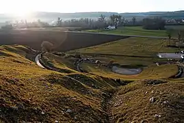 Vue des gradins depuis le sommet.