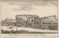 Vue et perspective d'une partie des ville et château d'Avignon par Israël Silvestre (dessinateur, graveur) et Israël Henriet (éditeur) XVIIe siècle.