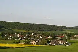 Vue générale de Longchamp-sur-Aujon, axe ouest/est.