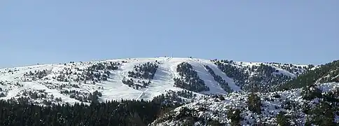 Pistes de l'Audibergue l'hiver.