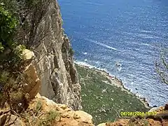 La vue impressionnante (394 m de vide) de la route des crêtes Cassis-La Ciotat.