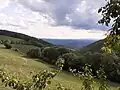 Depuis le col, vue vers le sud en direction des Cévennes.