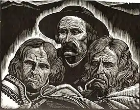 Trois visages de Góralis, Władysław Skoczylas, 1928.