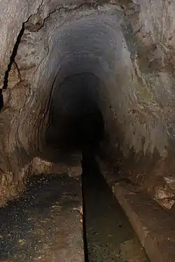 Galerie de l'aqueduc romain, vue amont.