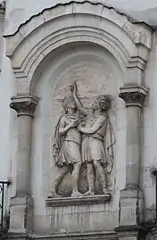 Bas-relief, angle des rues de la Barillerie et de la Paix à Nantes.