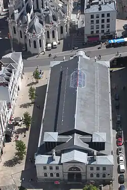 Le marché de Feltre vu de la Tour Bretagne.