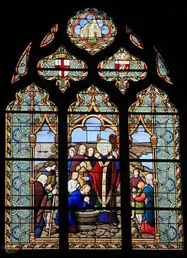 Conversion et baptême des Croisicais au VIe siècle par Félix de Nantes (baie 12).