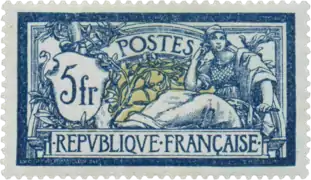 5 f. bleu et chamois