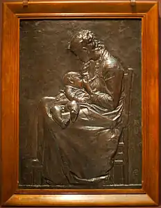 Jeune mère allaittant son enfant (vers 1883-1893), bronze, Pittsburgh, Carnegie Museum of Art.