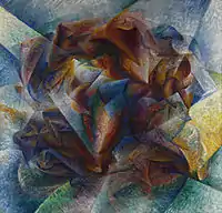 Umberto Boccioni, Dynamisme d’un footballeur, 1913. Huile sur toile. Museum of Modern Art, New York.