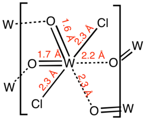 Longueurs de liaisons dans le WO2Cl2.