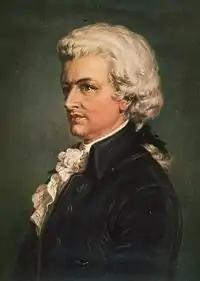 Portrait peint de Mozart.