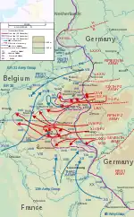 Carte des mouvements lors de la bataille des Ardennes