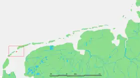 La situation de Richel parmi les îles de la Frise.