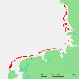 Carte des îles de la Frise géographique.